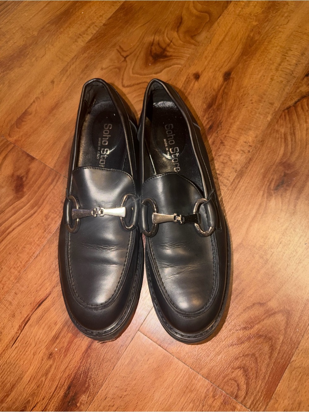 Women’s Black Italian Leather Loafers